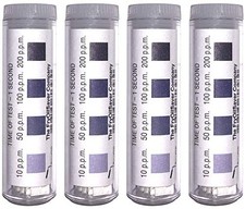 Chlorine Test Strips for Restaurants  Food Services 4 x Vial of 100 Sanitize...