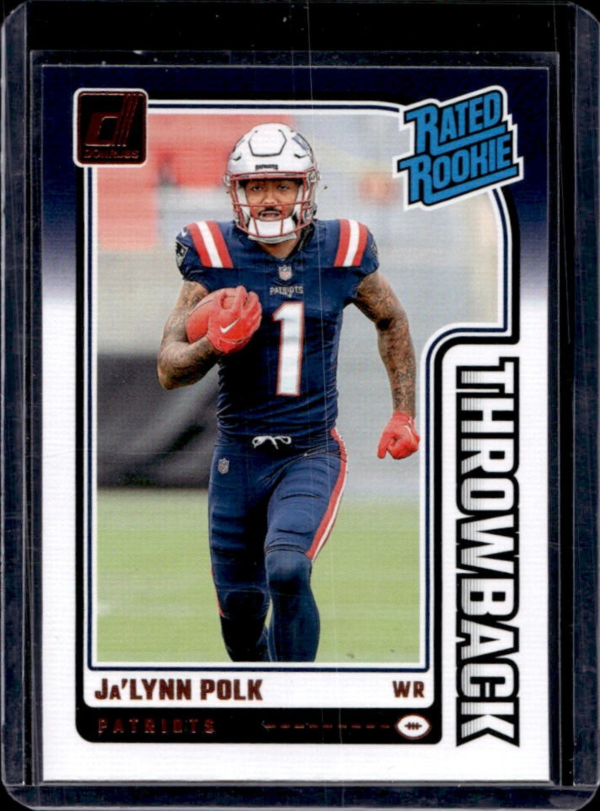 2024 Donruss Ja'Lynn Polk Rated Rookie Throwback #8 Patriots