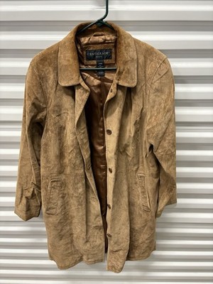 Vintage Centigrade Suede Leather Beige Brown Jacket Button Up Size Large