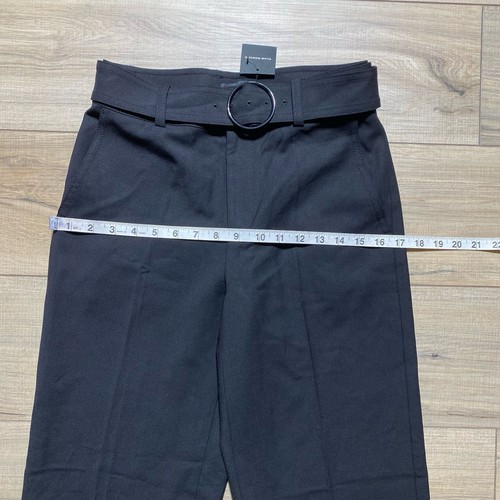 Club Monaco Enamel Ring Wool Blend Straight Leg Pants Size 0 Black Ankle Length - Picture 3 of 14
