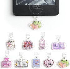 9 Pack Funny Dust Plug Charm Type C for Kindle/E Reader, Dust Plug Accessories f