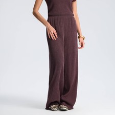 Women's High-Rise Textured Wide Leg Trousers - A New Day