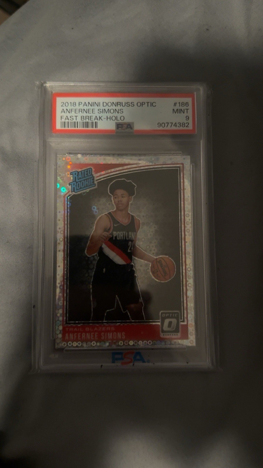 2018-19 Panini Donruss Optic Rated Rookie Anfernee Simons #186 Fast Break Holo …