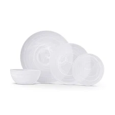  La Jolla Glass 16 Piece Dinnerware Set Service for 4 White