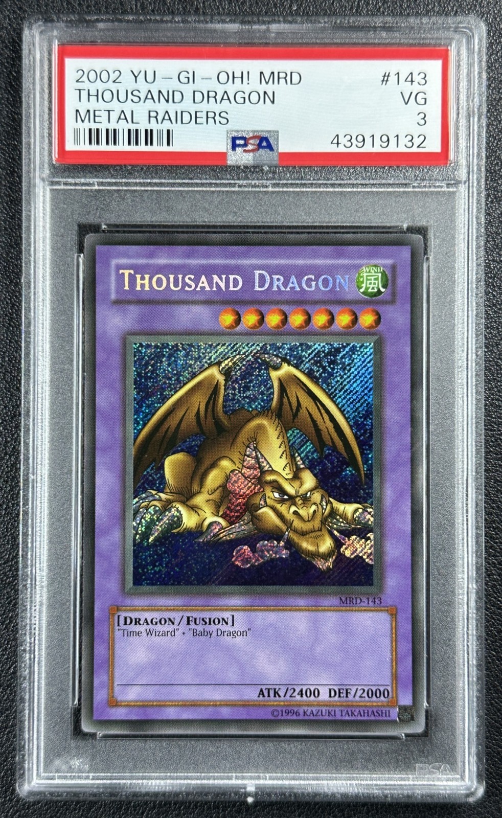 THOUSAND DRAGON PSA 3 2002 YU-GI-OH! METAL RAIDERS MRD #MRD-143 9132