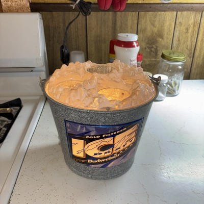 Vintage 1993 Bud Ice Draft Lighted Bucket Wall Beer Budweiser