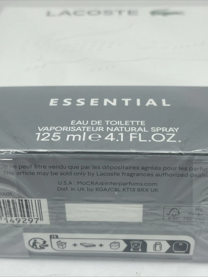 Lacoste Essential 4,2 oz/125 ml EDT spray colonia para hombre nuevo en caja y sellado Foto 3 de 4