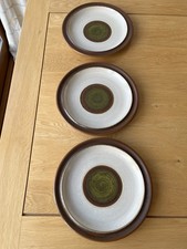 Denby Potters Wheel Green Center Dinner Plate X 3