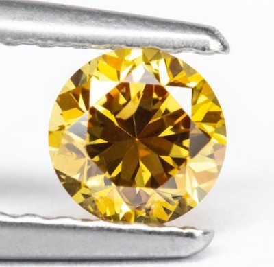 Diamond (Natural colour) 0.35 ct Round Fancy intense Brownish, Orangy Yellow SI2