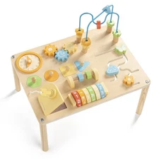 Activity Table for 1 Year Old, 8 in 1 Macaron-Colored Montessori Toys, Baby A...
