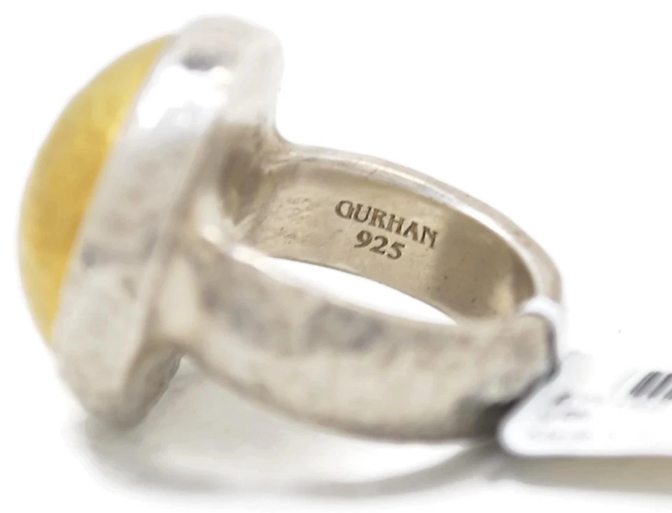 Gurhan Amulet Sterling & 24k Gold overlay Hammered Dome Ring - Size 6 - Image 3 of 4