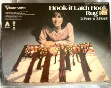Vtg. Vogart Crafts Latch Hook Kit Rug 2X3 Winter Scene #4702 Hook It New in Box