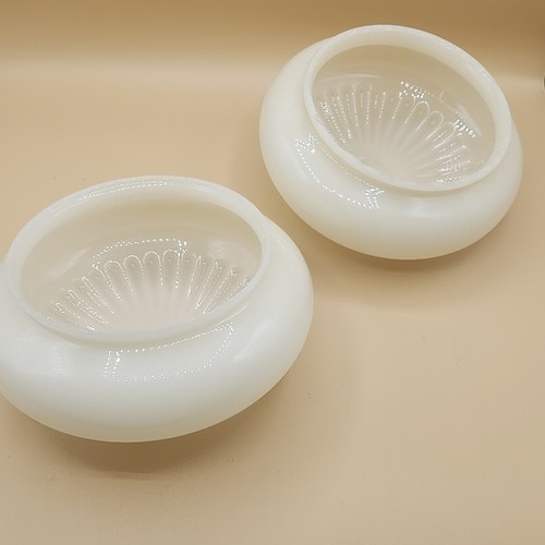 Deko Pudding Lampenschirme 2 Wandleuchter Kugel Ersatz Decke 5,25 Monteur Vintage - Bild 4 von 12