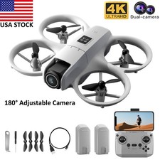 Mini RC Drone 4K Dual Cameras 180  Adjustable Camera Obstacle Avoidance 2Battery