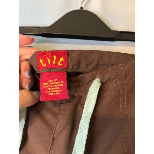 Vintage Cargohose Damen Large braun Y2K Kipp Kordelzug Baggy Utility - Bild 2 von 8