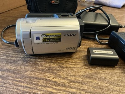 Sony DCR-SR47 Handycam 60GB 60x Zoom Silver Tested Works Charger