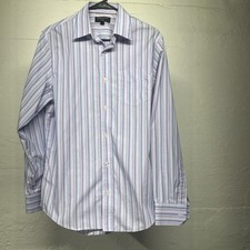 Banana Republic Men  s Slim Fit 15-15.5 Pink Blue Long Sleeve Button Down Shirt