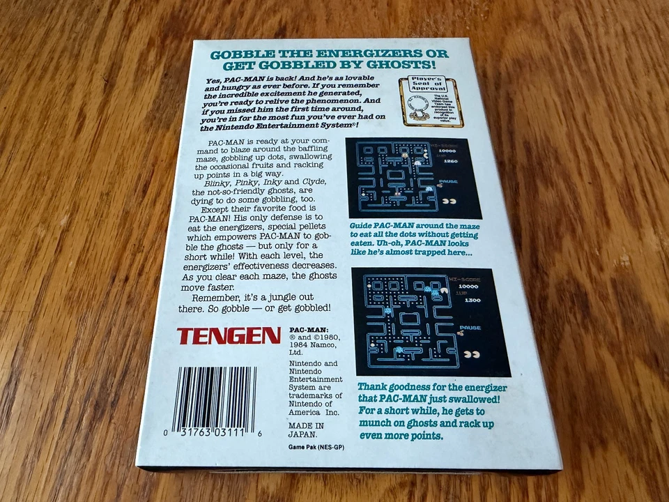 circle seal Pac-Man complete in box nintendo nes pacman poster factory nr-MINT - Image 2 of 4