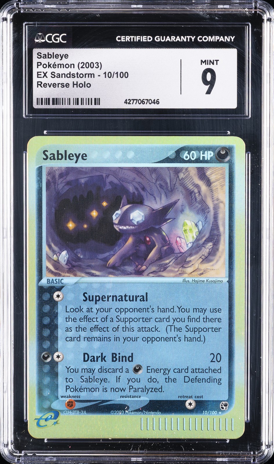2003 POKEMON EX SANDSTORM REVERSE HOLO #10 SABLEYE CGC 9