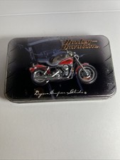 Harley Davidson Motorcycle 2 Decks of Playing Cards W/Tin Collectible