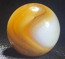 Vintage Christensen Agate Swirl Shooter Marble 1 Sunrise