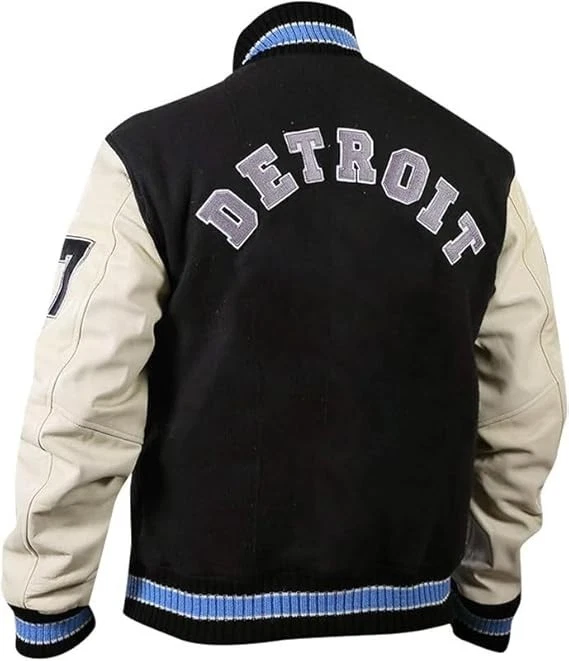 Hills Cop Eddie Murphy Detroit Varsity Letterman Wool Jacket Leather Sleeves