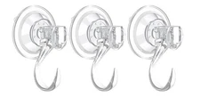 Clear Suction Cup Wreath Hooks Heavy Duty Reusable Wall Mount 3 Pcs
