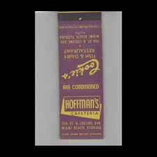 Matchbook Cover Hoffman's Cafeteria Miami Beach FL #5