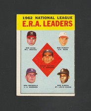 1963 Topps ERA Leaders #5 ~ Sandy Koufax & Bob Gibson