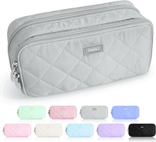 Large Pencil Case Pouch, Extra Big Pencil Bag with 8 Compartments, Pen Bag Wide