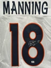 Peyton Manning Signed Denver Broncos Football Jersey 2x SB Champ GA COA NFL HOF