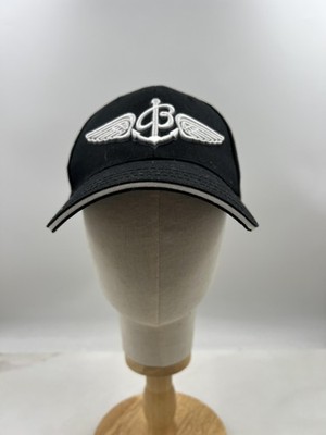 Breitling Hat Cap Strap Back Mens One Size Black Embroidered Aviation Wings Logo