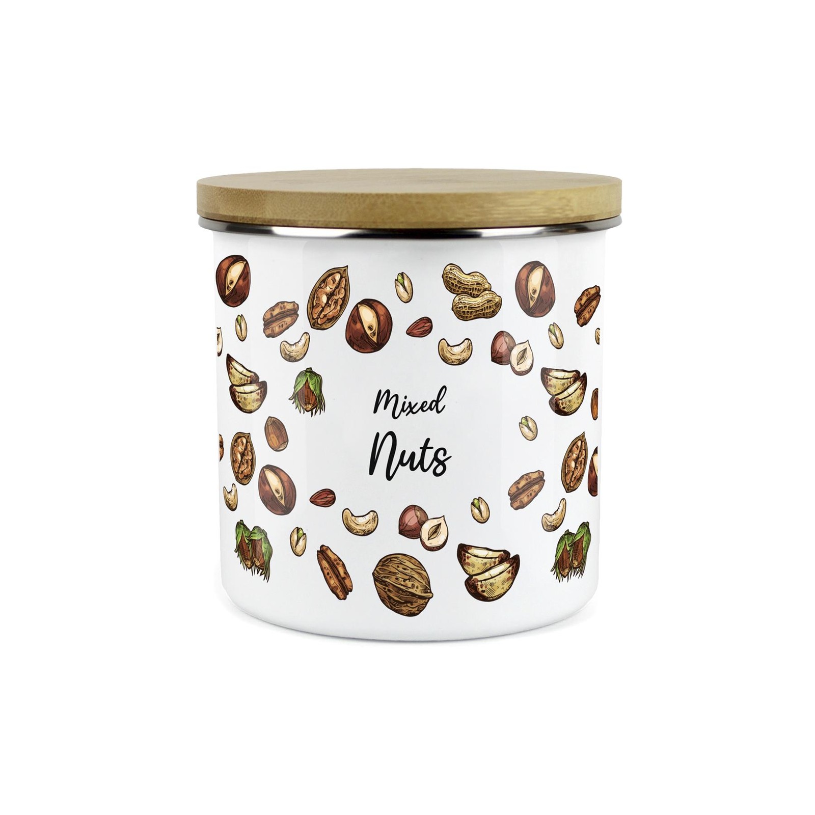 Mixed Nuts Storage Canister - Enamel Kitchen Container