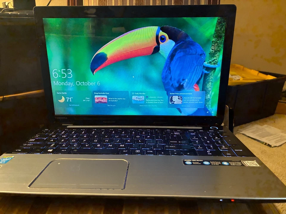 东芝 S55-A5335 基本款游戏笔记本电脑,15.6 英寸,i7-4700MQ,8GB RAM,500GB 固态硬盘 — 第 2/4 张图片