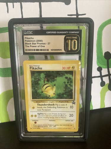 CGC 10 Pristine Pokemon Pikachu Promo 27  WOTC Black Star Black Label Psa Bgs