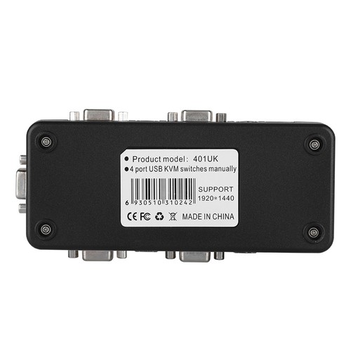 4-Port USB 2.0 KVM VGA/SVGA Monitor Hub Computer Switch Box Adapter Devices NEW - Afbeelding 7 van 7