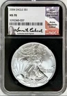 2004 AMERICAN SILVER EAGLE NGC MS70 ANNA CABRAL SIGNED VERY LOW POPULATION OF 17