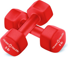 Neoprene Dumbbell Set of 2, Non-Slip, Hex Shape, Free Weights for Muscle Toning