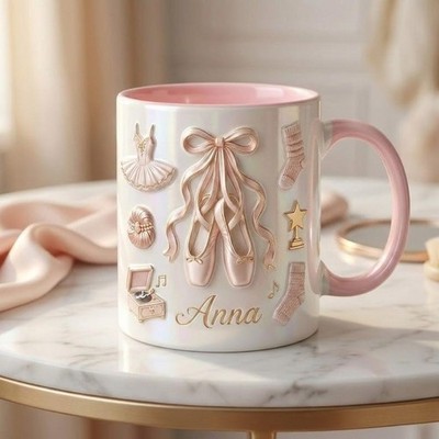 Personalized Ballet Ceramic Mug,Custom Ballet Lover Drinkware Size 11-15 Oz