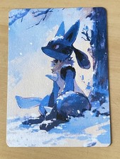 Japanese ART STYLE Lucario Fan Full Art Pokemon Custom Card/perfect bookmark 