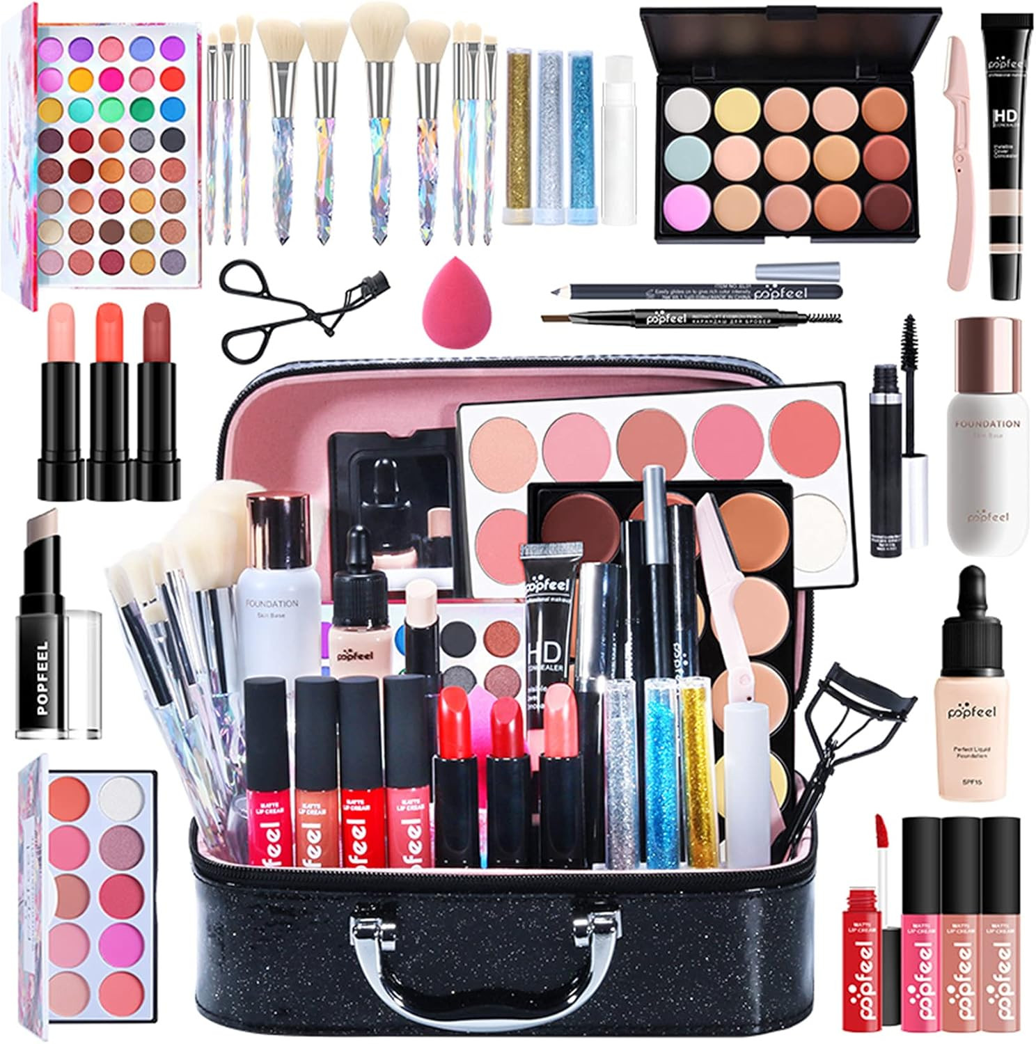 Kit Di Bellezza Cosmetic, Kit Per Occhi, Viso E Labbra - Set Con Correttore, Ros