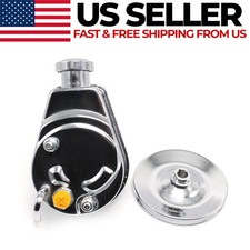 New For Sbc Bbc Chevy Chrome Saginaw Power Steering Pump W Single Groove Pulley New For Sbc Bbc Chevy Chrome Saginaw Power Steering Pump W Single Groove Pulley