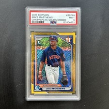 2024 Brice Matthews Bowman Chrome Rookie RC Gold Shimmer /50 PSA 9 #BCP-69