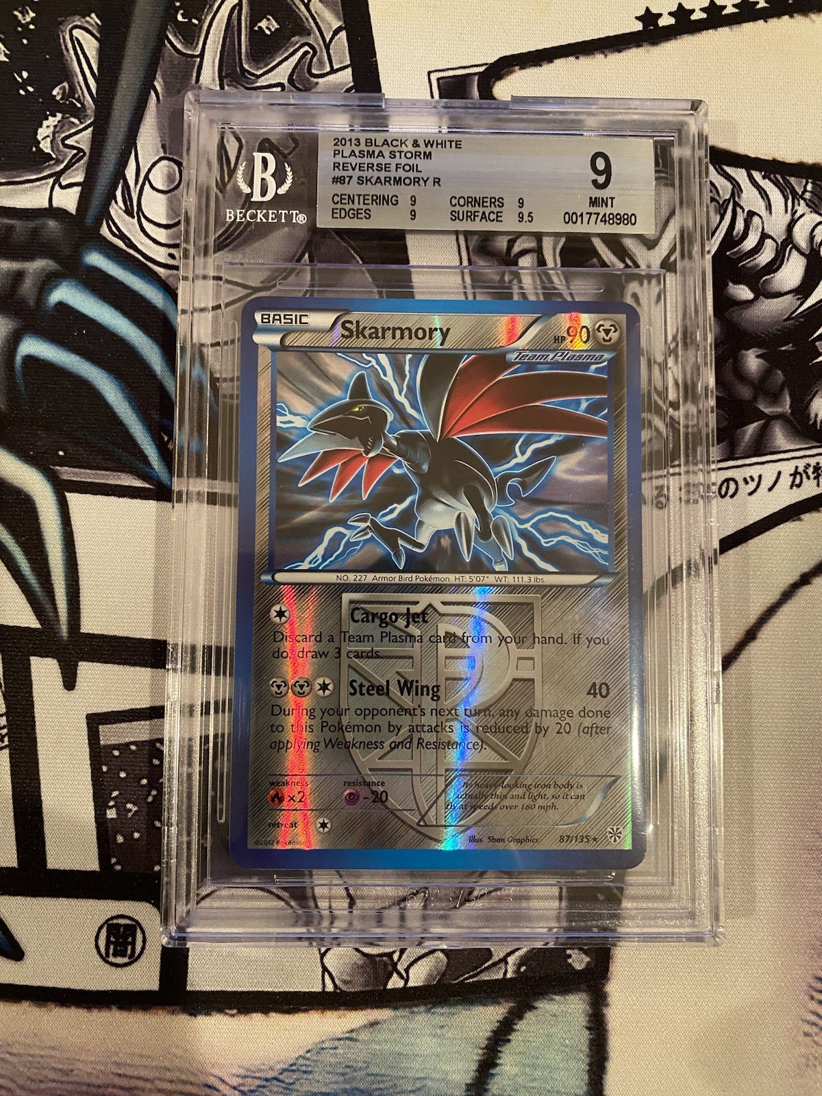 Skarmory (Team Plasma) 87/135 Plasma Storm Reverse Holo BGS 9 Mint