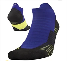 Under Armour UA Run Cushion No Show Tab Socks (1 Pair) Men’s 8-12 NEW Blue Neon