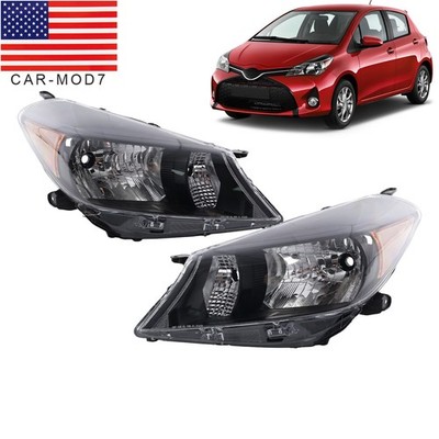 Pair For 2012 2013 2014 Toyota Yaris Hatchback Left+Right Headlights Headlamps