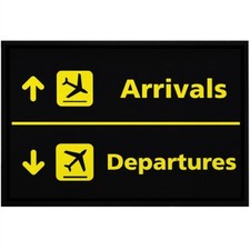 Fußmatte Flughafen Arrivals/Departures lustige Motive Geschenk Piloten