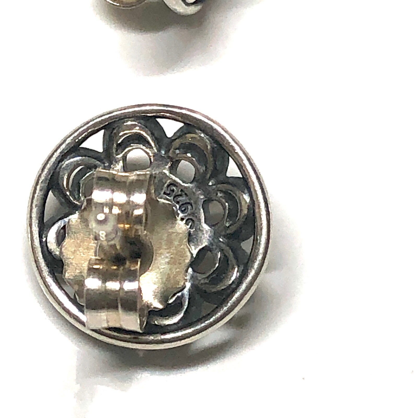 Authentic PANDORA VINTAGE ALLURE Stud EARRINGS 14k gold 290542SSG