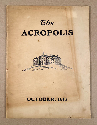 Newark NJ 1917 BARRINGER HIGH SCHOOL ACROPOLIS NEWSPAPER Nice Ads & Content 36pg