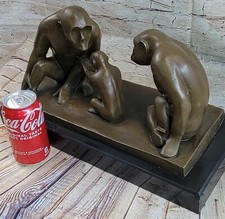 Gorilla Mom Vater Baby Echte Bronze Skulptur Figur Nr 1. Auflage